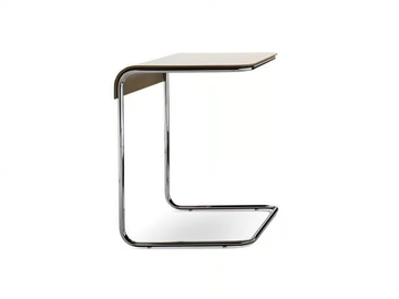 ADD_LOOK - Tanned leather and steel high side table by i 4 Mariani - view 2